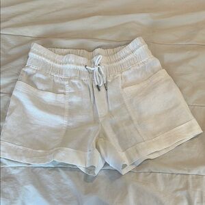 Athleta White Linen Shorts